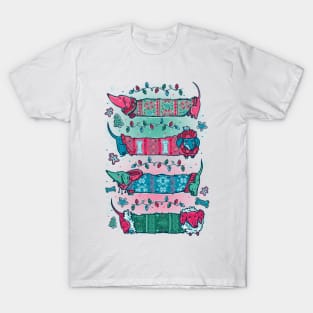 Ugly sweater wiener dogs T-Shirt